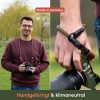Der Kameragurt aus Kletterseil und die dazugehörige Handgelenkschlaufe Loop bestehen beide aus recycelten Materialien und sind made in Germany | C-Rope Kamerazubehör