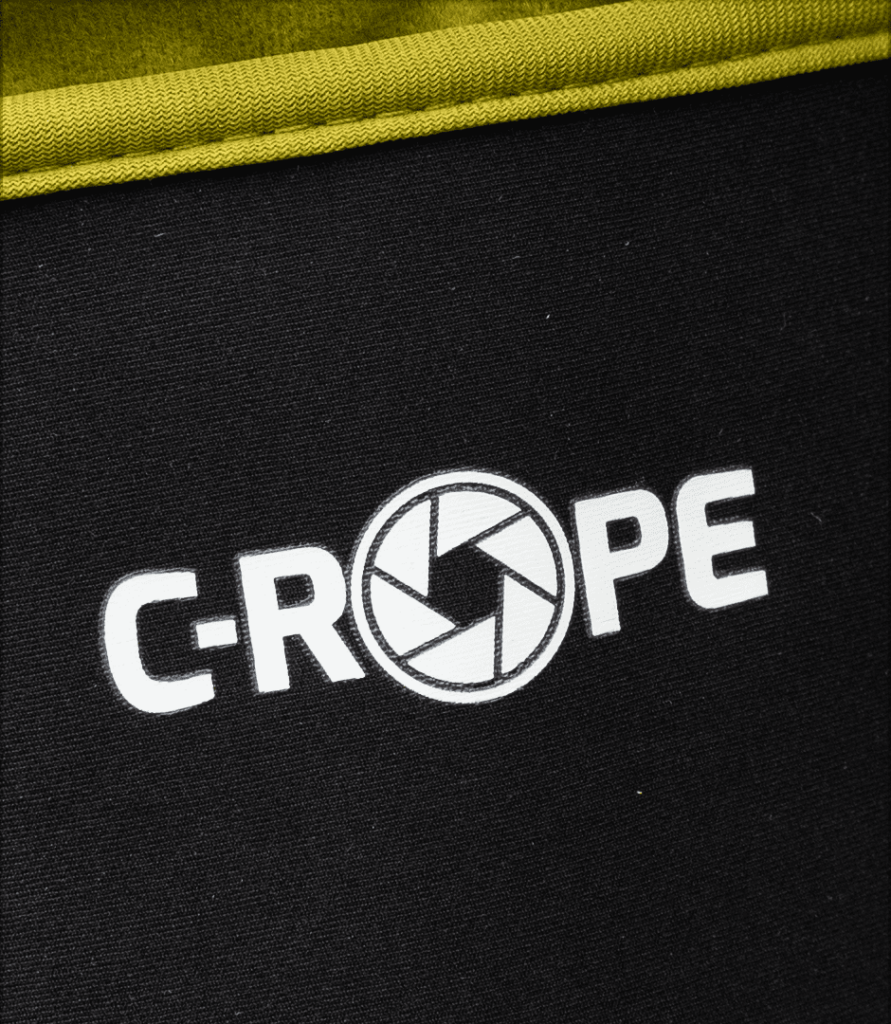 C-Rope Logo auf Kamerabeutel, richtige Schärfe im Bild
